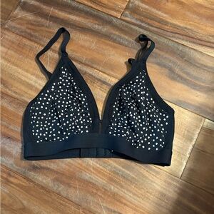 Lively Polka Dot Mesh Bralette Black White Wireless Bra Size 1 Triangle (1160)